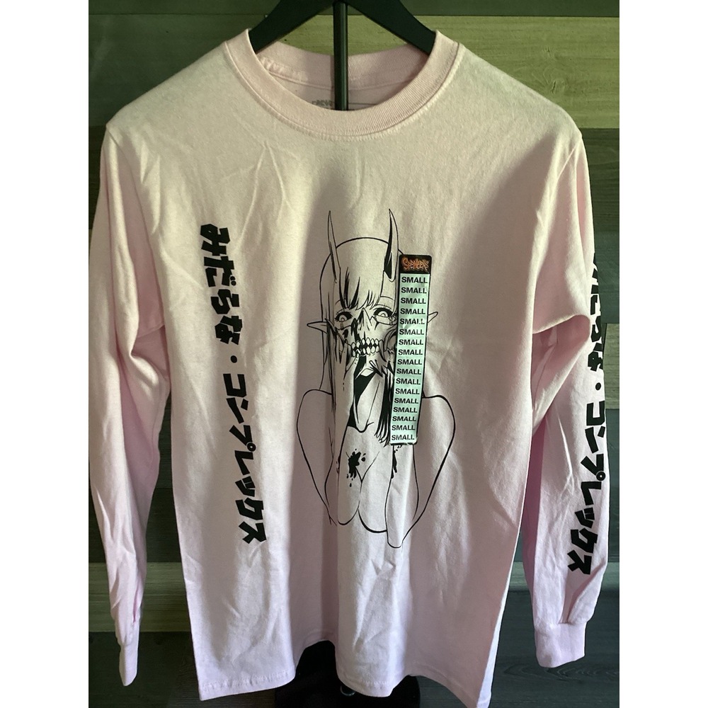 Lewd Complex Pink Long‎ Sleeve T-Shirt Unisex Small Anime Demon Girl Japanese